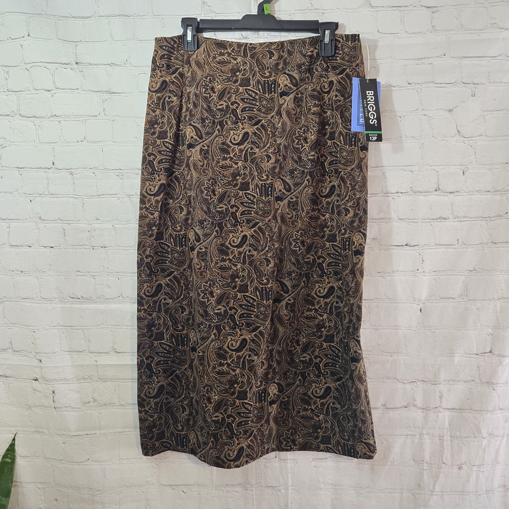 Briggs New York Women's Brown‎ Patterned Skirt